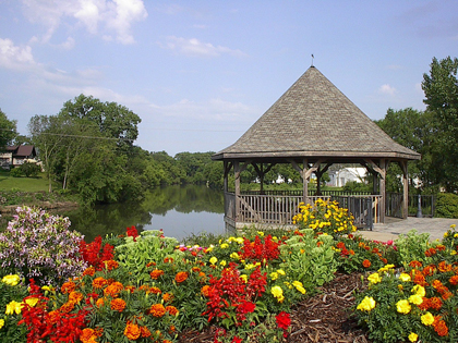 gazebo with flowers