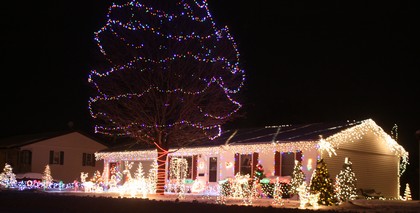 house with christmas lights