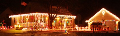 house with christmas lights